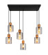 Aleidis Cluster Pendant Ceiling Light Matt Black Smoke Glass Shade 6x E27-3