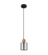 Aleidis Slim Pendant Ceiling Light Matt Black Smoke Glass Shade 1x E27-2