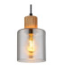 Aleidis Slim Pendant Ceiling Light Matt Black Smoke Glass Shade 1x E27-3