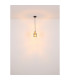 Aleidis Slim Pendant Ceiling Light Matt Black Smoke Glass Shade 1x E27-5