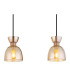 Massey Bar Pendant Ceiling Light Coffee Colored Matt Amber Glass Shade 3x E14-4