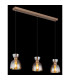 Massey Bar Pendant Ceiling Light Coffee Colored Matt Amber Glass Shade 3x E14-5