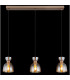 Massey Bar Pendant Ceiling Light Coffee Colored Matt Amber Glass Shade 3x E14-6