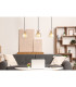 Massey Bar Pendant Ceiling Light Coffee Colored Matt Amber Glass Shade 3x E14-8