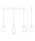 Massey Bar Pendant Ceiling Light Coffee Colored Matt Amber Glass Shade 3x E14-9