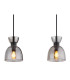 Massey Bar Pendant Ceiling Light Matt Black Smoke Glass Shade 3x E14-4