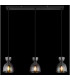 Massey Bar Pendant Ceiling Light Matt Black Smoke Glass Shade 3x E14-6