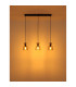 Massey Bar Pendant Ceiling Light Matt Black Smoke Glass Shade 3x E14-7