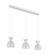 Massey Bar Pendant Ceiling Light White Matt Opal Glass Shade 3x E14-2