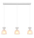 Massey Bar Pendant Ceiling Light White Matt Opal Glass Shade 3x E14-3