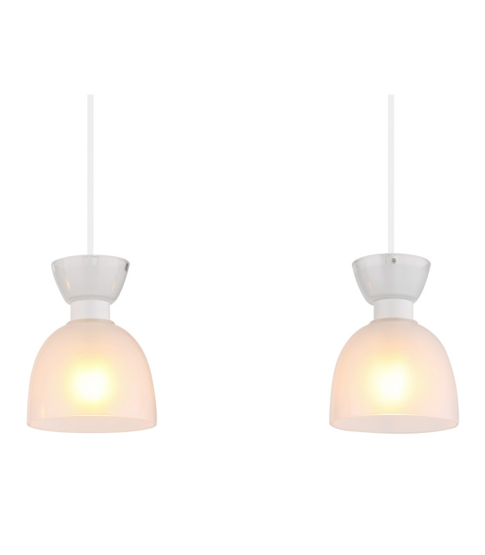 Massey Bar Pendant Ceiling Light White Matt Opal Glass Shade 3x E14-4
