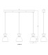Massey Bar Pendant Ceiling Light White Matt Opal Glass Shade 3x E14-9