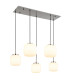 Kladora Cluster Pendant Ceiling Light Nickel Matt Opal Glass Shade 5x E27-1
