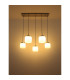 Kladora Cluster Pendant Ceiling Light Nickel Matt Opal Glass Shade 5x E27-4