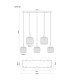 Kladora Cluster Pendant Ceiling Light Nickel Matt Opal Glass Shade 5x E27-6