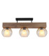 Barry I Ceiling Spotlight Bar Matt Black Amber Glass Shade 3x E27-3