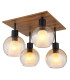 Barry I Shade Cluster Ceiling Light Matt Black Amber Glass Shade 4x E27-1