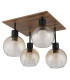 Barry I Shade Cluster Ceiling Light Matt Black Amber Glass Shade 4x E27-2