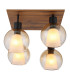 Barry I Shade Cluster Ceiling Light Matt Black Amber Glass Shade 4x E27-3