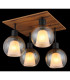 Barry I Shade Cluster Ceiling Light Matt Black Amber Glass Shade 4x E27-4
