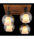 Barry I Shade Cluster Ceiling Light Matt Black Amber Glass Shade 4x E27-5