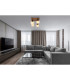 Barry I Shade Cluster Ceiling Light Matt Black Amber Glass Shade 4x E27-9