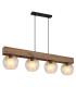 Barry I Bar Pendant Ceiling Light Matt Black Amber Glass Shade 4x E27-1