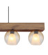Barry I Bar Pendant Ceiling Light Matt Black Amber Glass Shade 4x E27-4