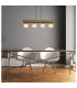 Barry I Bar Pendant Ceiling Light Matt Black Amber Glass Shade 4x E27-7