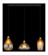Salvy Bar Pendant Ceiling Light Matt Black Amber Glass Shade 3x E27-6
