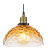 Salvy Dome Pendant Ceiling Light Matt Black Amber Glass Shade 1x E27-3