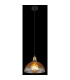 Salvy Dome Pendant Ceiling Light Matt Black Amber Glass Shade 1x E27-4