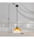 Salvy Dome Pendant Ceiling Light Matt Black Amber Glass Shade 1x E27-9