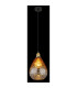 Salvy Dome Pendant Ceiling Light Matt Black Amber Glass Shade 1x E27-4