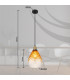Salvy Dome Pendant Ceiling Light Matt Black Amber Glass Shade 1x E27-9