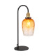 Salvy Table Lamp Matt Black Amber Glass Shade 1x E27-1
