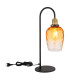 Salvy Table Lamp Matt Black Amber Glass Shade 1x E27-4
