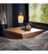 Salvy Table Lamp Matt Black Amber Glass Shade 1x E27-5