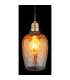 Salvy Dome Wall Lamp Matt Black Amber Glass Shade 1x E27-5