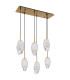 Barcley Cluster Pendant Ceiling Light Brass-Coloured Opal Glass Shade 6x E14-2