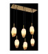 Barcley Cluster Pendant Ceiling Light Brass-Coloured Opal Glass Shade 6x E14-5