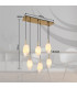 Barcley Cluster Pendant Ceiling Light Brass-Coloured Opal Glass Shade 6x E14-9