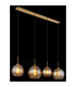 Jamessa Bar Pendant Ceiling Light Brass-Coloured Matt Amber Glass Shade 4x E27-5