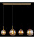 Jamessa Bar Pendant Ceiling Light Brass-Coloured Matt Amber Glass Shade 4x E27-6
