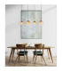 Jamessa Bar Pendant Ceiling Light Brass-Coloured Matt Amber Glass Shade 4x E27-7