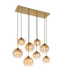 Jamessa Cluster Pendant Ceiling Light Brass-Coloured Matt Amber Glass Shade 8x E27-1