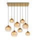 Jamessa Cluster Pendant Ceiling Light Brass-Coloured Matt Amber Glass Shade 8x E27-3