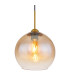 Jamessa Dome Pendant Ceiling Light Brass-Coloured Matt Amber Glass Shade 1x E27-3