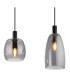 Garri Bar Pendant Ceiling Light Matt Black Smoke Glass Shade 4x E14-4