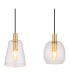 Garri Bar Pendant Ceiling Light Brass-Coloured Clear Glass Shade 4x E14-4